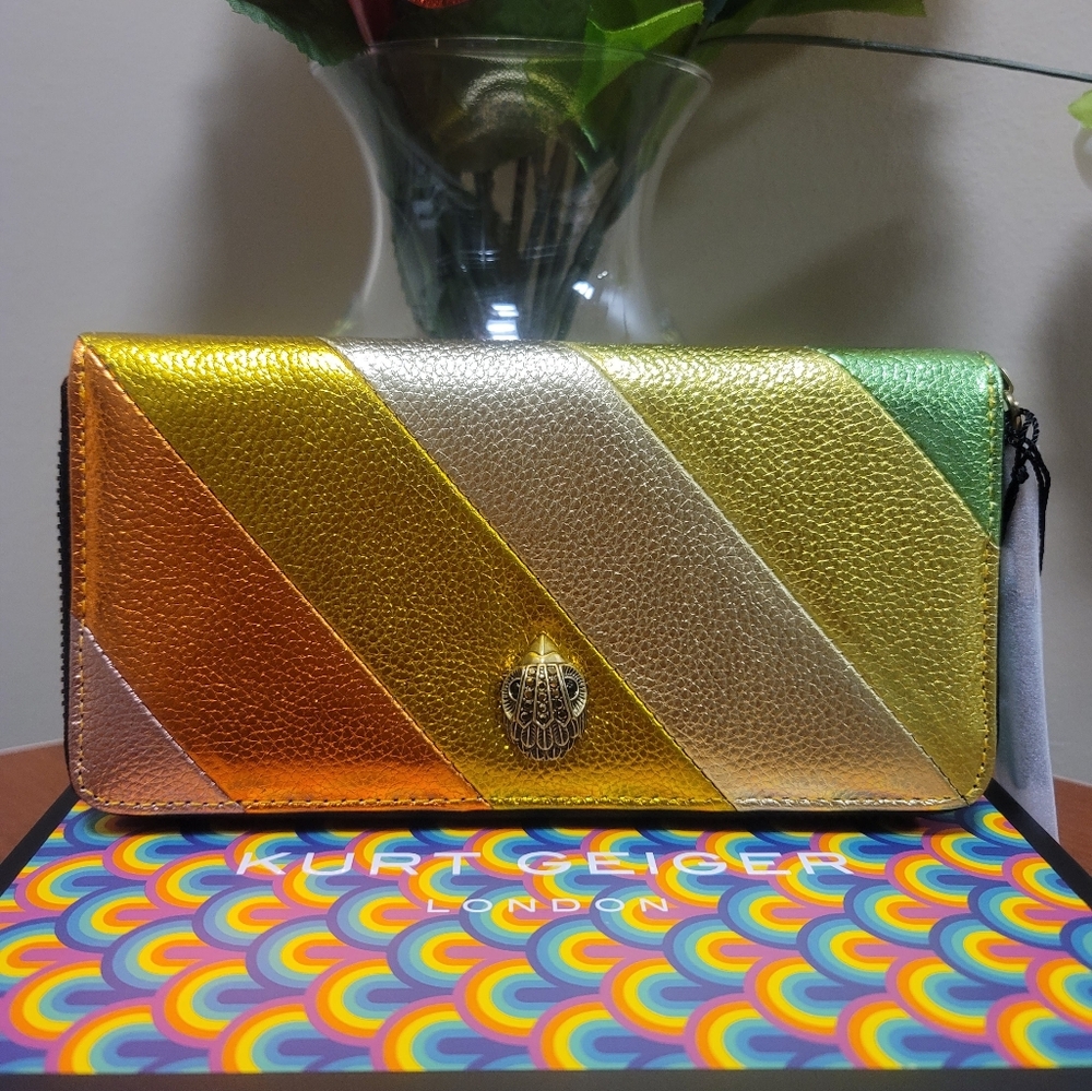 KURT GEIGER LONDON LEATHER ZIP WALLET - Picture 3 of 12